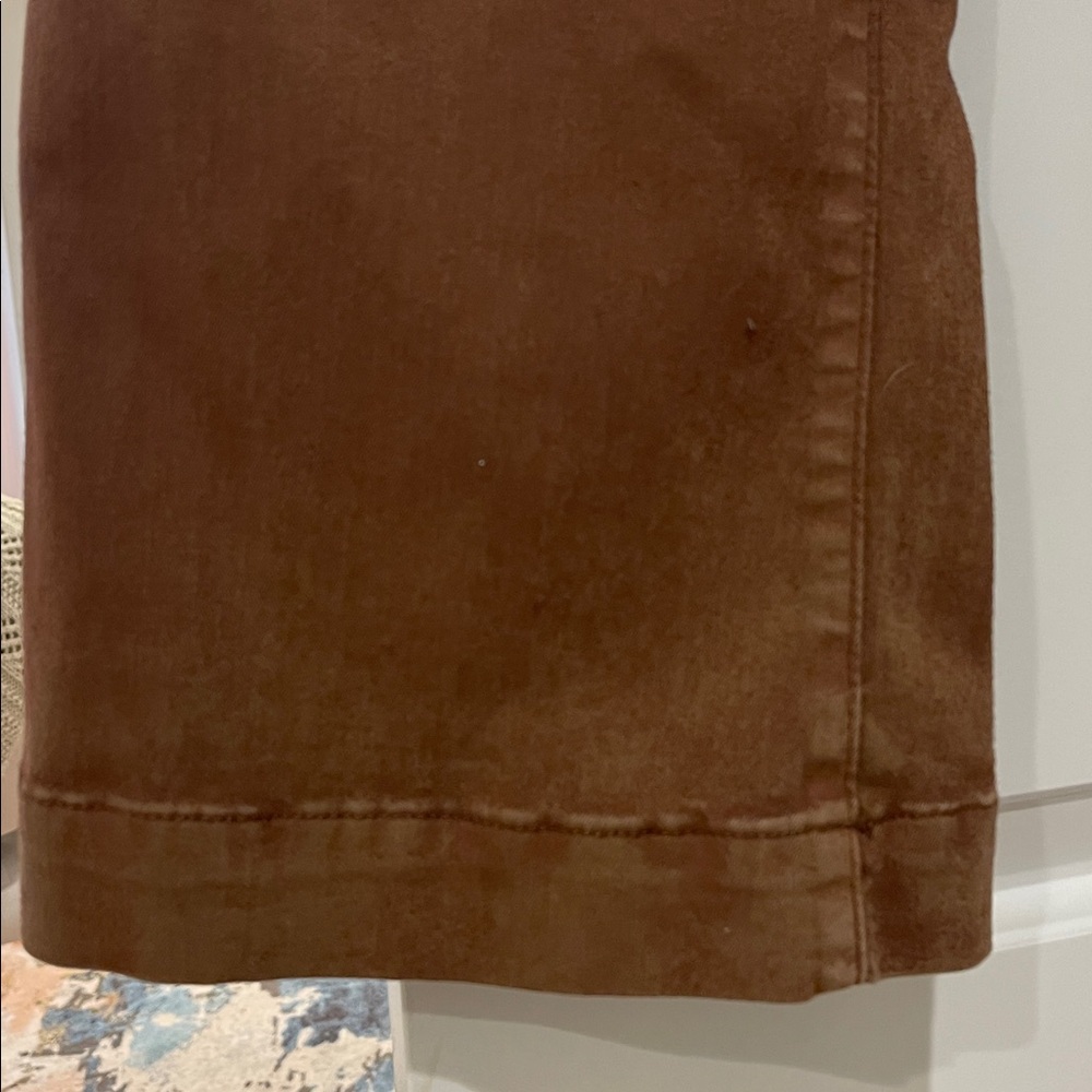 Paige Jeans Woman Leenah High Rise Wide Leg Denim Brown Pant Stretch Size 25 - Picture 6 of 9